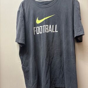 Nike Short Sleeve Football Tee - Black with Neon Yellow Swoosh